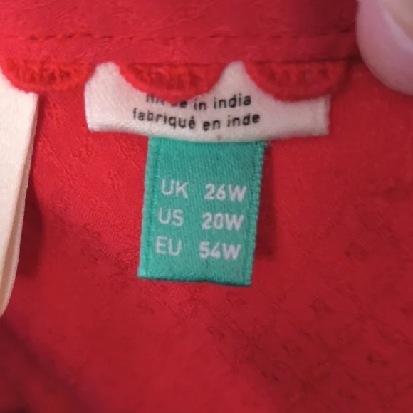 Maeve Red 3/4 Sleeve Pleated Tunic - Picture 3 of 6